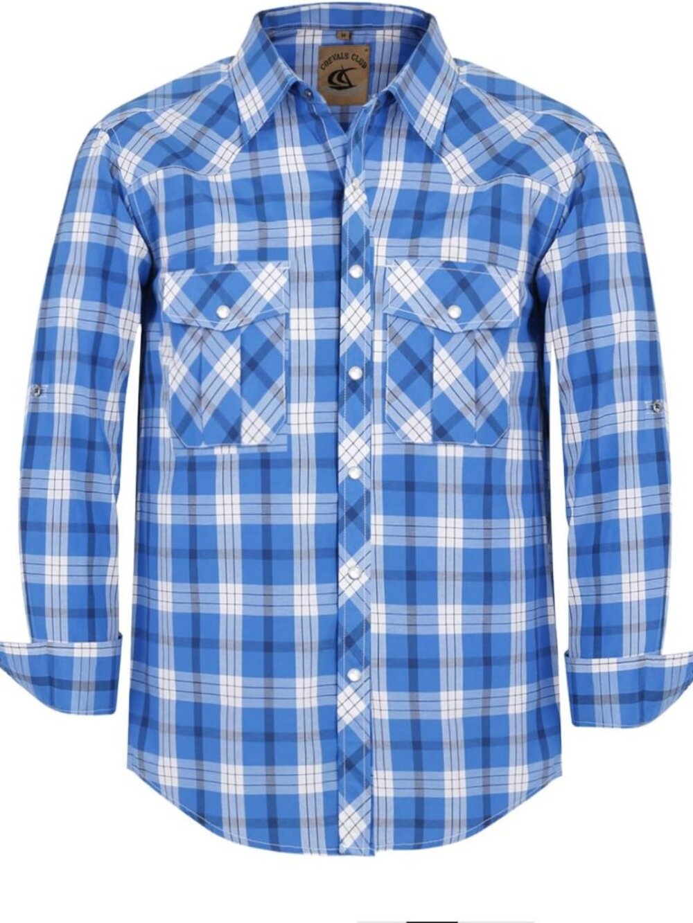 Men's Western Cowboy Long Sleeve Pearl Snap Casual Work Shirt - Stylish